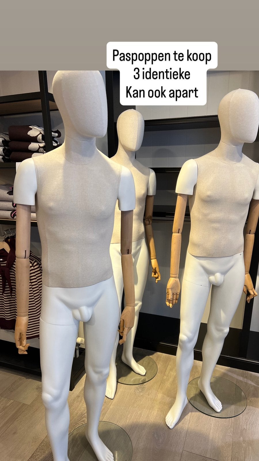 Mannen paspoppen te koop 3 stuks, Hobby en Vrije tijd, Naaien en Fournituren, Ophalen