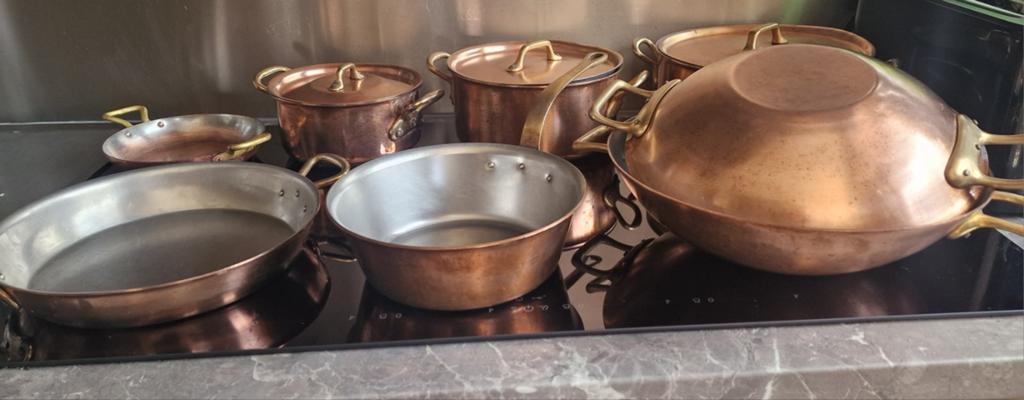 Koperen potten en koperen wok., Huis en Inrichting, Keuken | Potten en Pannen, Ophalen, Wok