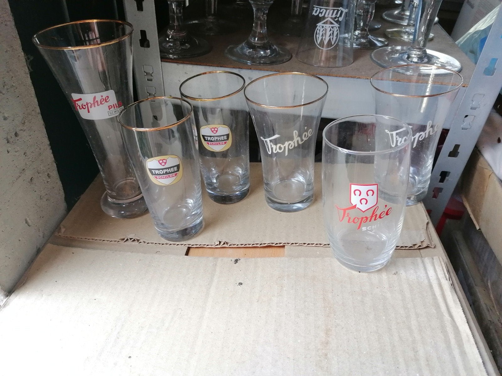 Lotje oudere Trophee/Schilde bierglazen., Ophalen of Verzenden