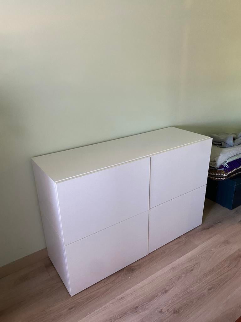 Commode BESTA | blanc mat 120x76,8x41,3, Maison & Meubles, Enlèvement, Comme neuf