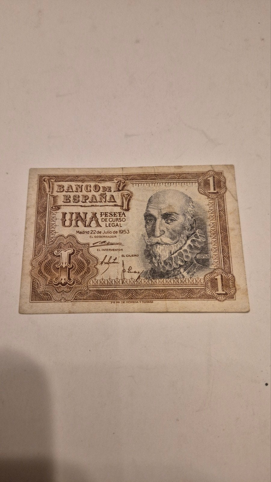 1 peseta Madrid  22 de julio 1953 van Spanje, Ophalen of Verzenden, Overige landen, Los biljet