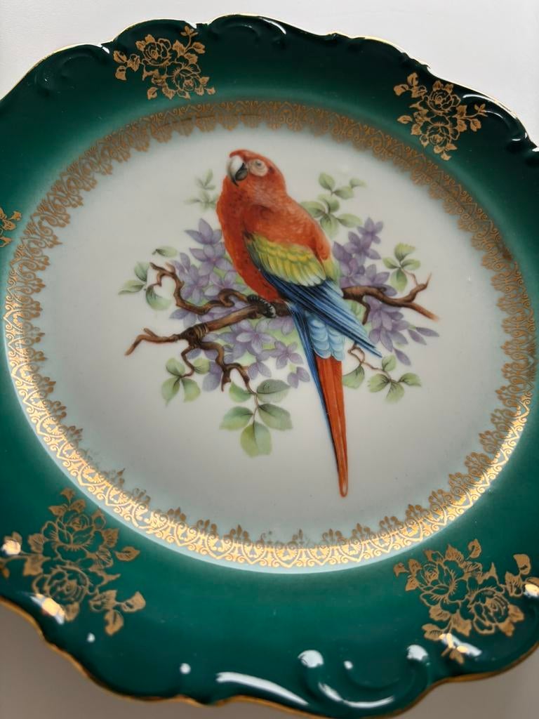 2 vintage Schumann Bavaria sierborden – 26 cm – goudrand, Antiek en Kunst, Ophalen
