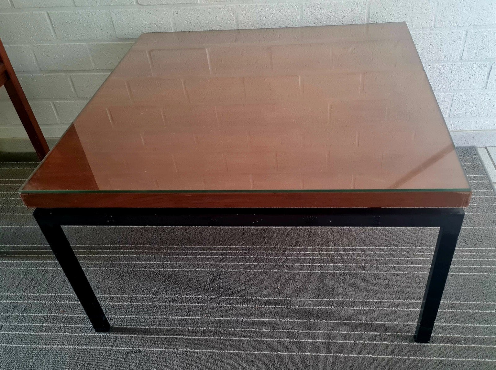 Lage salontafel 80 cm vierkant, Ophalen, Glas