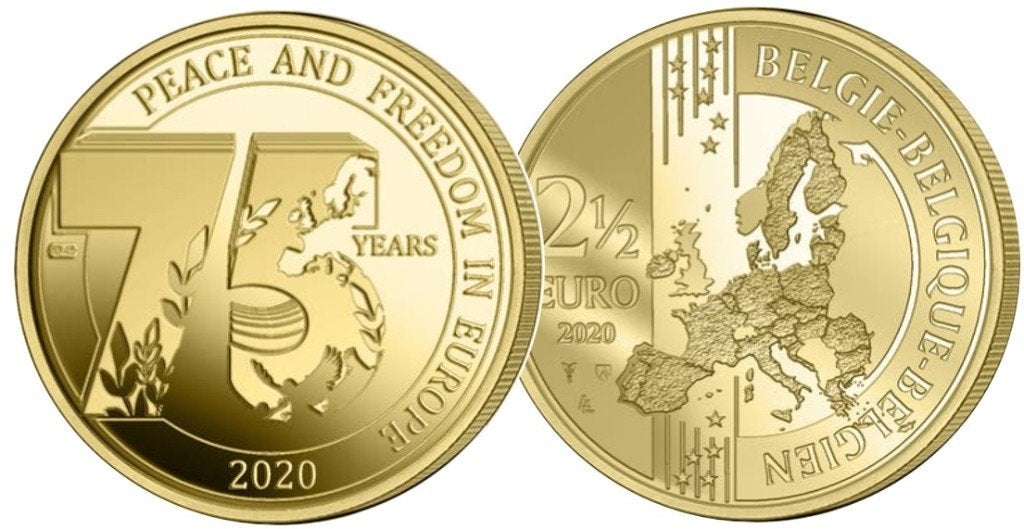 2,5 euro België 2020 75 jaar Vrede in Europa, Verzenden, België, 5 euro