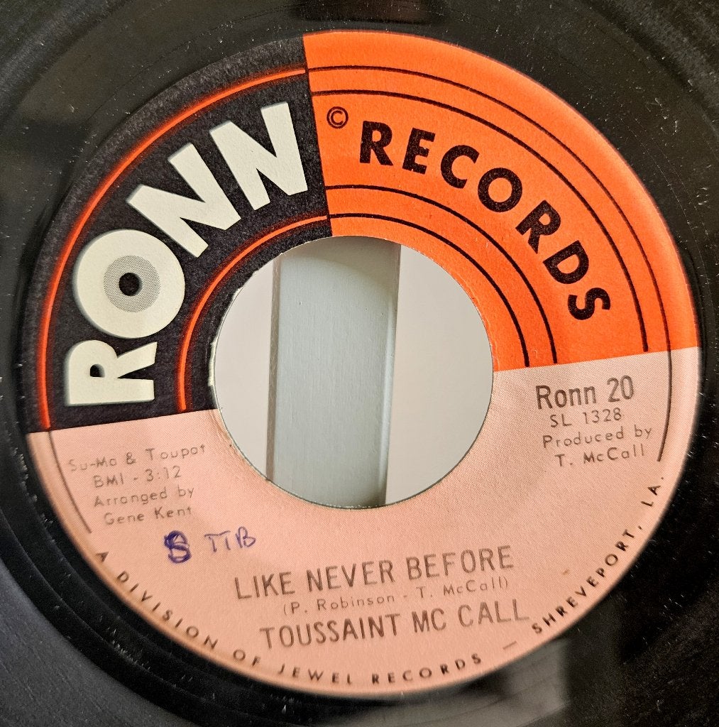 7" Single - Toussaint Mc CALL - Like Never Before, R&B et Soul, 7 inch, Utilisé, Autres types