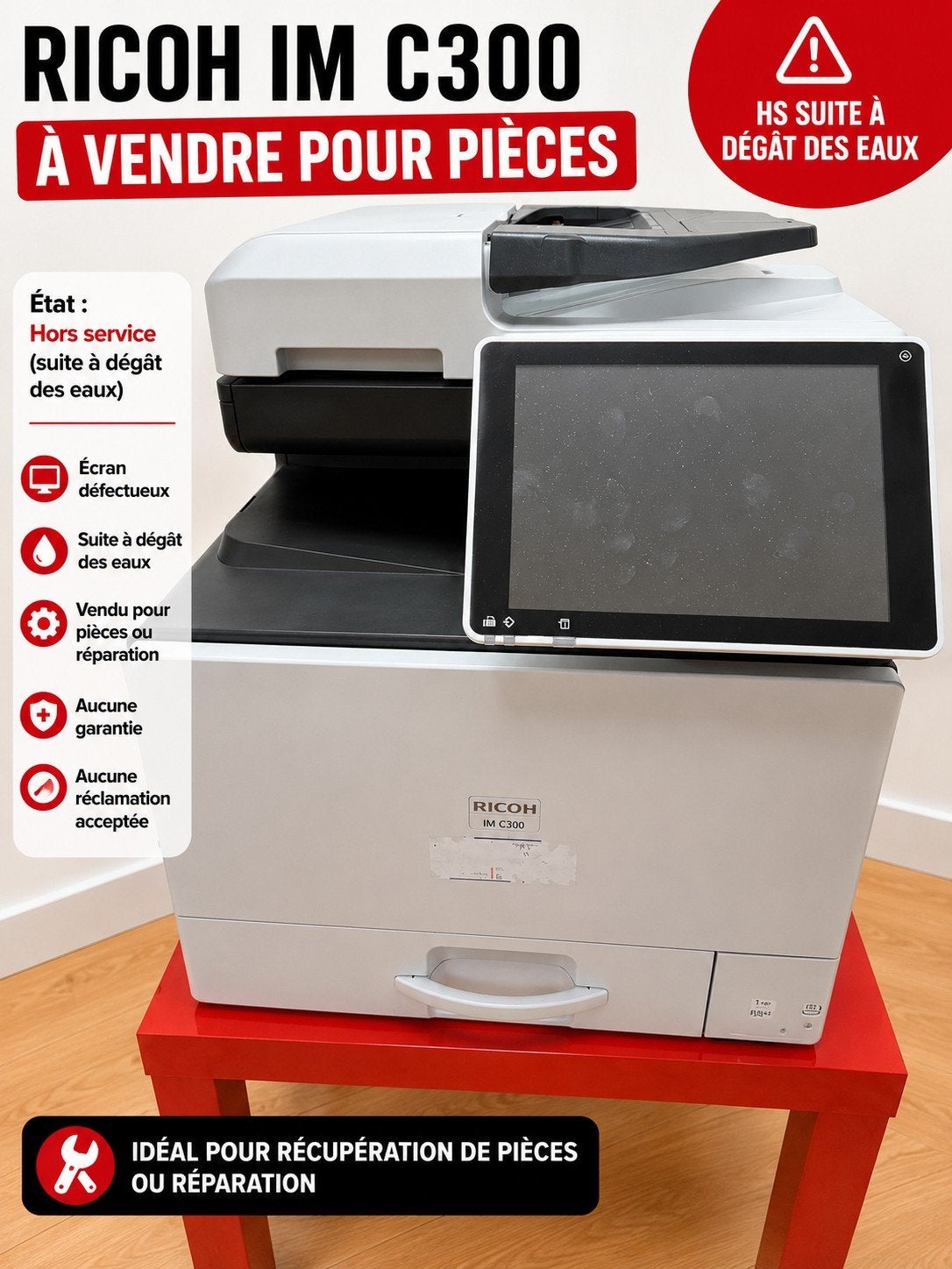 Ricoh IMC300 - pour pièces, Informatique & Logiciels, Enlèvement, Ne fonctionne pas