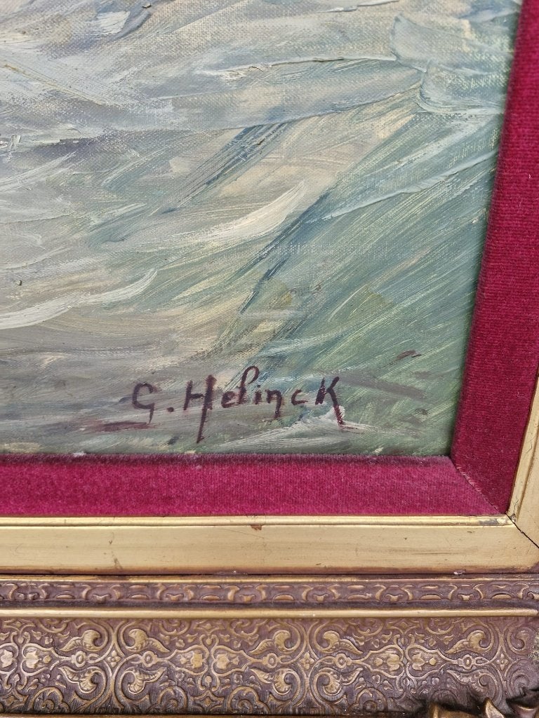 schilderij, Enlèvement, Signé, Maritime / eau, Toile