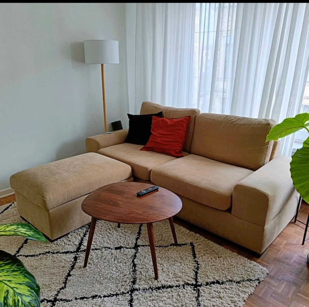 Jalouse Maison Zetel 210cm + Poef | Beige Velvet | Japandi s, Enlèvement