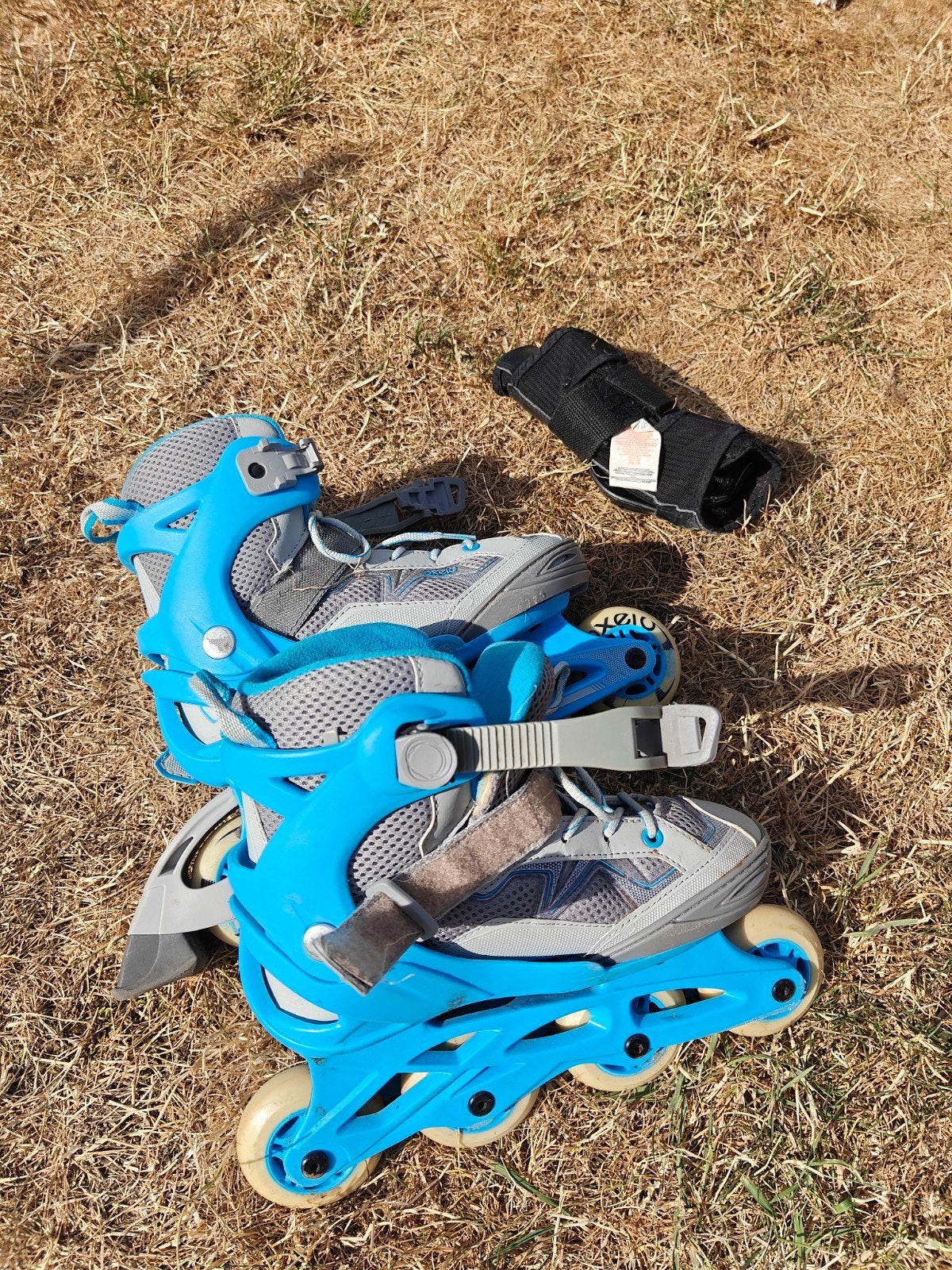 Oxelo Fit 3 Junior inline skates in blauw en grijs, Ophalen