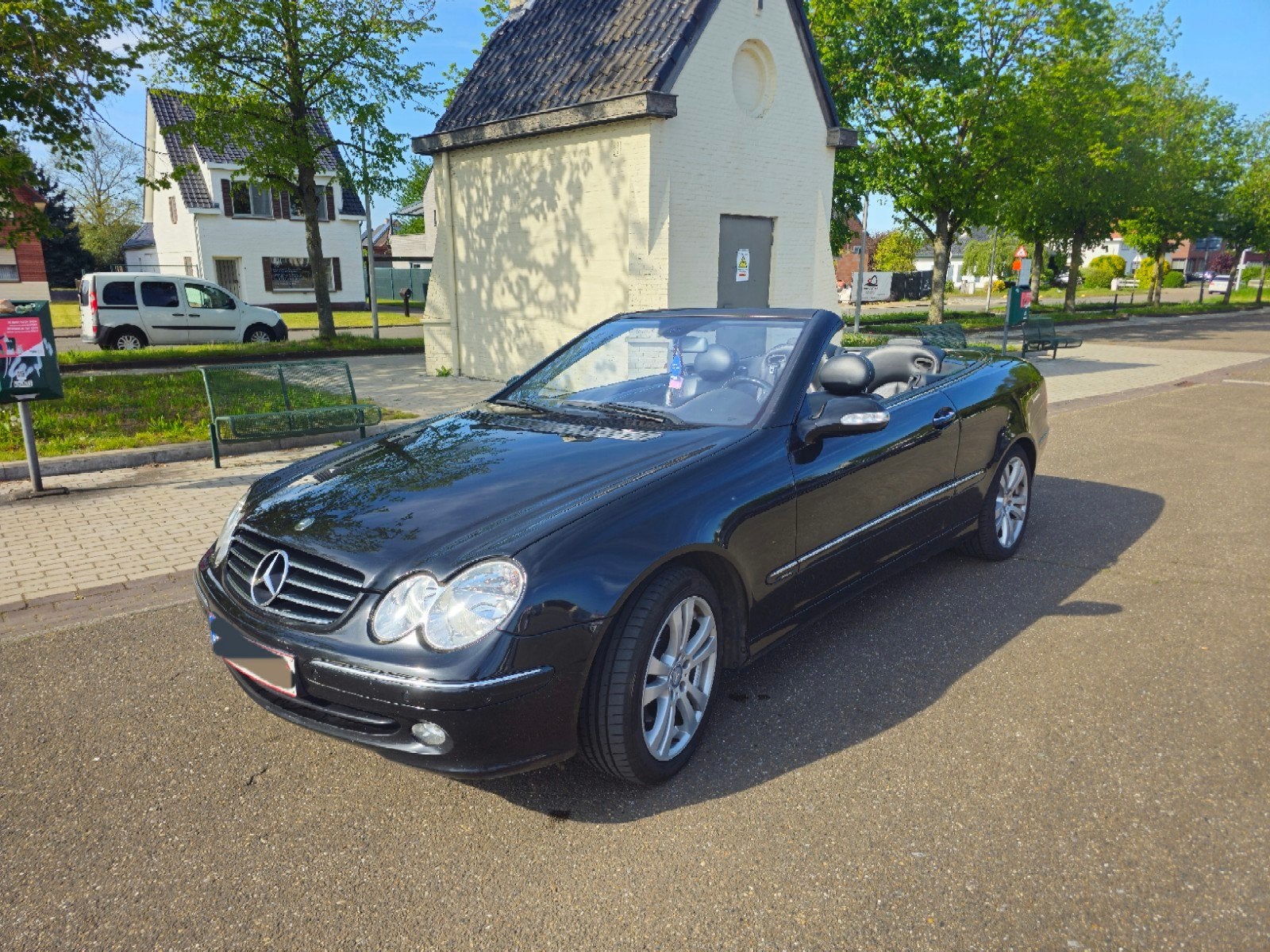 Mercedes CLK 2004 cabrio 1.8 kompressor, Auto's, Mercedes-Benz, Automaat, Achterwielaandrijving, 4 cilinders, Zwart