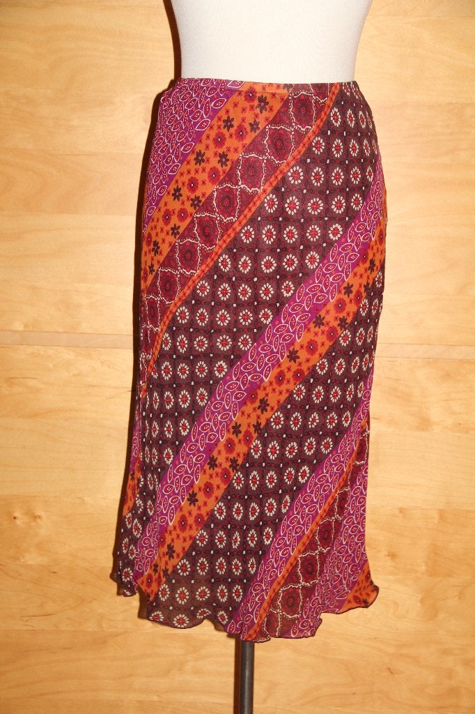 Jupe en voile bariolée & doublée Melvin 36, Kleding | Dames, Rokken, Melvin, Oranje, Ophalen of Verzenden, Zo goed als nieuw