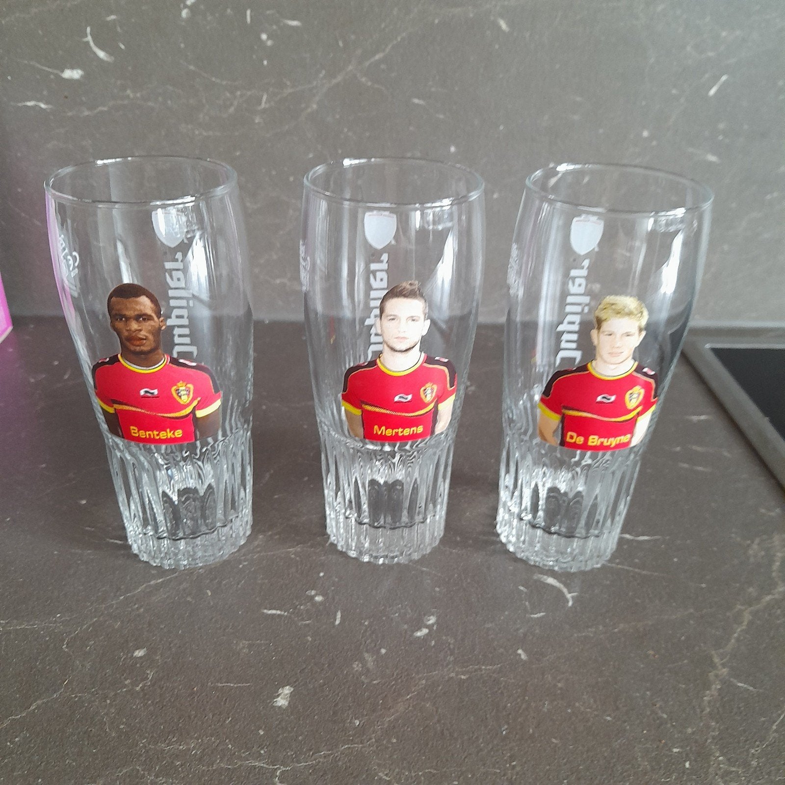 3 x lunettes Jupiler, Collections, Marques de bière, Enlèvement ou Envoi, Comme neuf, Verre ou Verres, Jupiler