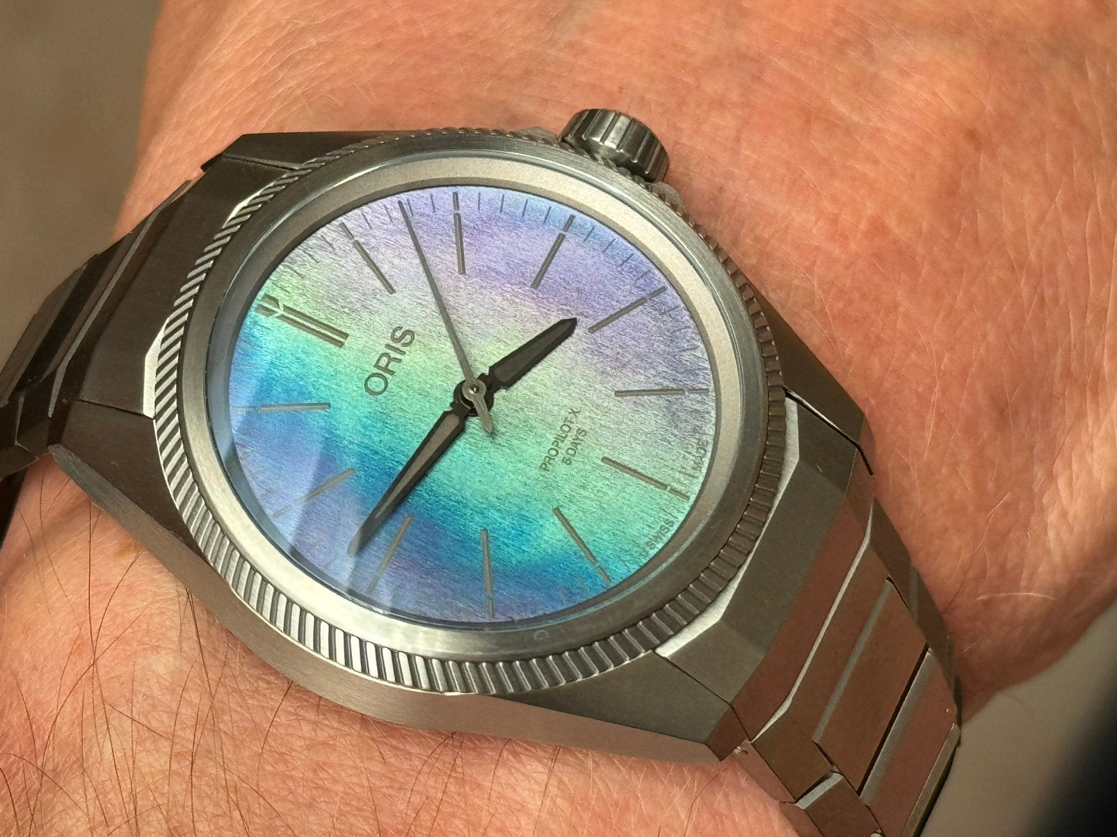 ORIS PROPILOT X Titane - CALIBRE 400 LASER, Enlèvement, Comme neuf, Montre-bracelet