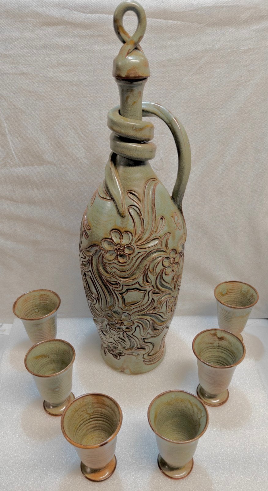 Set à liqueur Art Nouveau 1915 - 53 cm/4,1 kg - signé JC, Antiquités & Art, Antiquités | Céramique & Poterie, Enlèvement