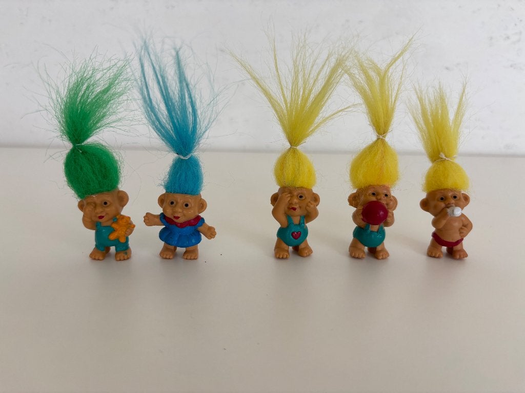 Set van 5 vintage mini-trolletjes (jaren 80-90), Ophalen of Verzenden, Zo goed als nieuw