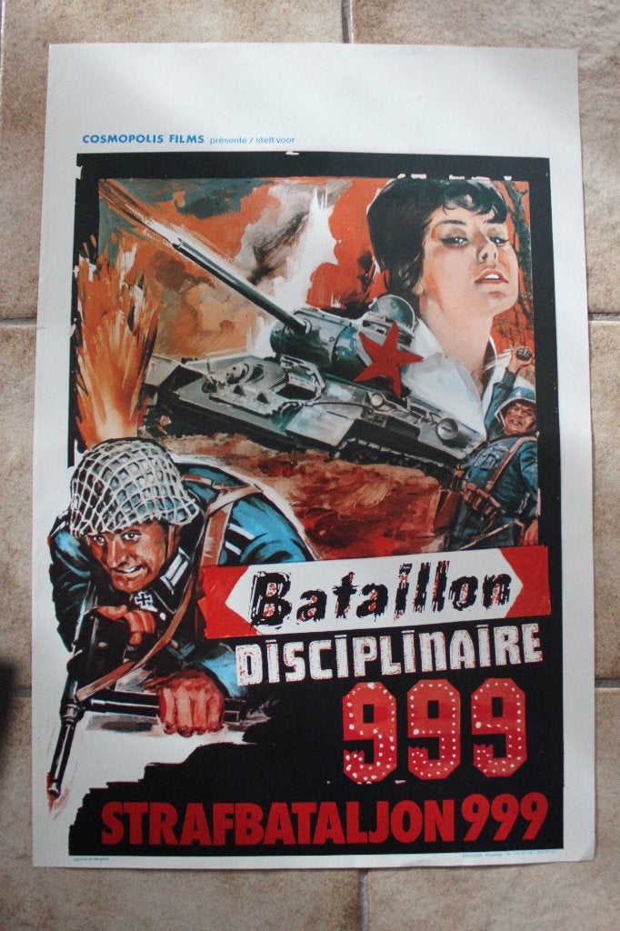filmaffiche Strafbatallion 999 1960 filmposter, Collections, Enlèvement ou Envoi, Rectangulaire vertical, A1 jusqu'à A3, Comme neuf