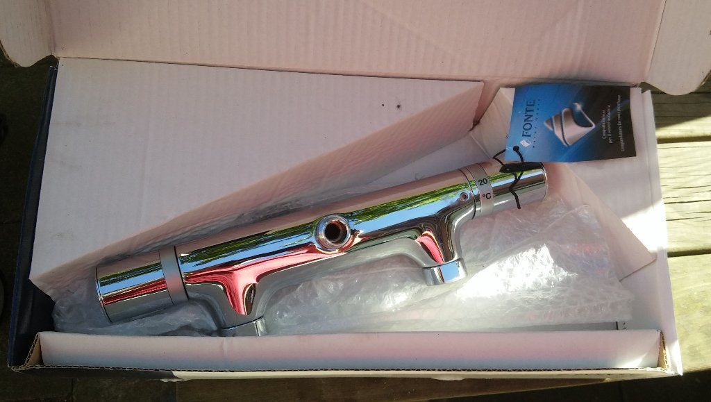 Robinet de douche thermos FONTE (Ita) Nouveau, Bricolage & Construction, Sanitaire, Neuf, Robinet, Chrome, Cuivre, Enlèvement ou Envoi