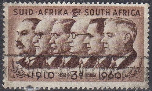 Zuid-Afrika - Portretten van 6 Amerikaanse premiers - 1960, Ophalen of Verzenden, Zuid-Afrika, Gestempeld