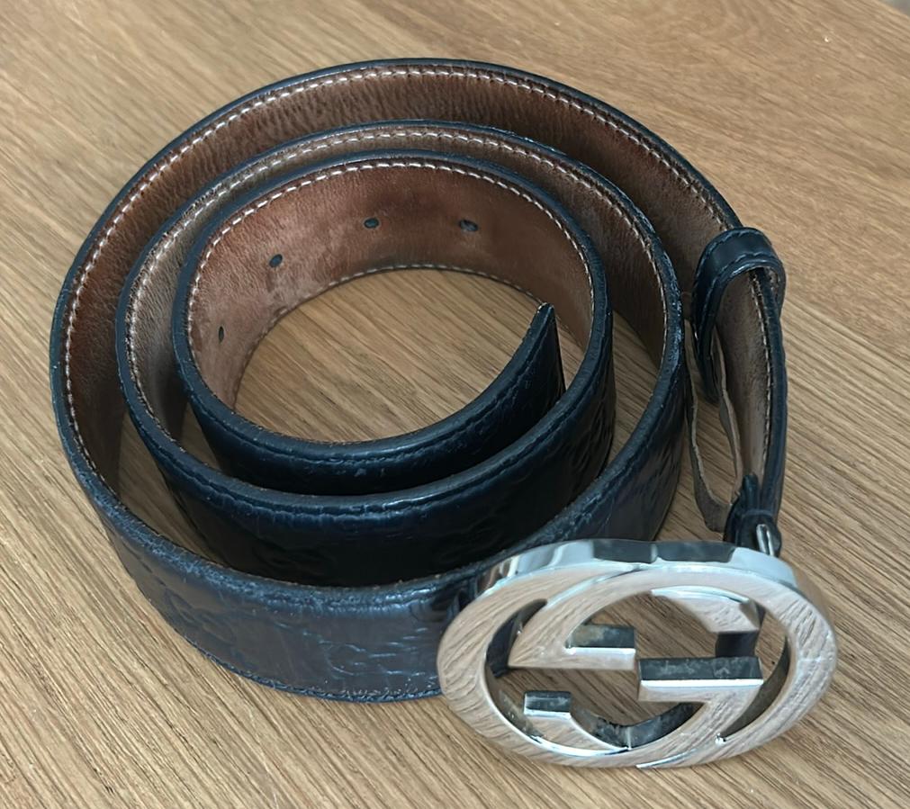Originele Gucci riem - blauw, Kleding | Heren, Ophalen, Overige kleuren, Echt leder, Zo goed als nieuw