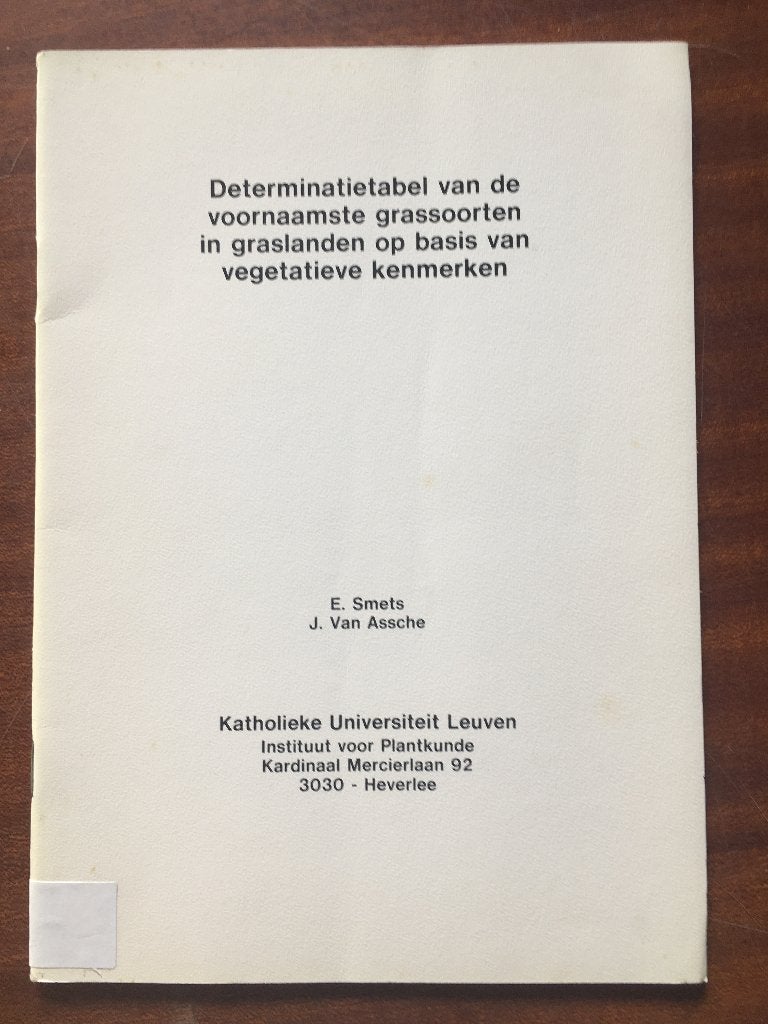 Determinatietabel van de voornaamste grassoorten, Livres, Nature, Enlèvement ou Envoi, Comme neuf, Nature en général