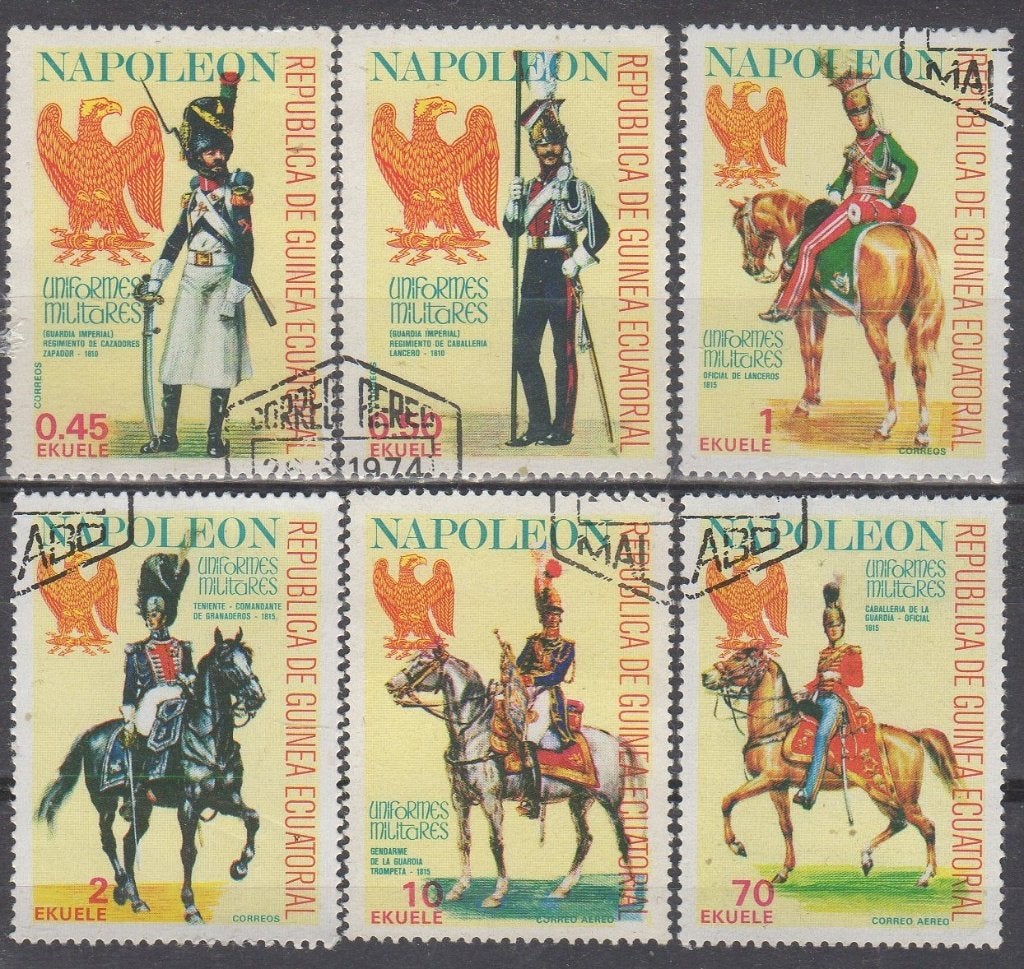 Equatoriaal Guinea - Napoleon militaire uniformen, Timbres & Monnaies, Timbres | Afrique, Enlèvement ou Envoi, Affranchi