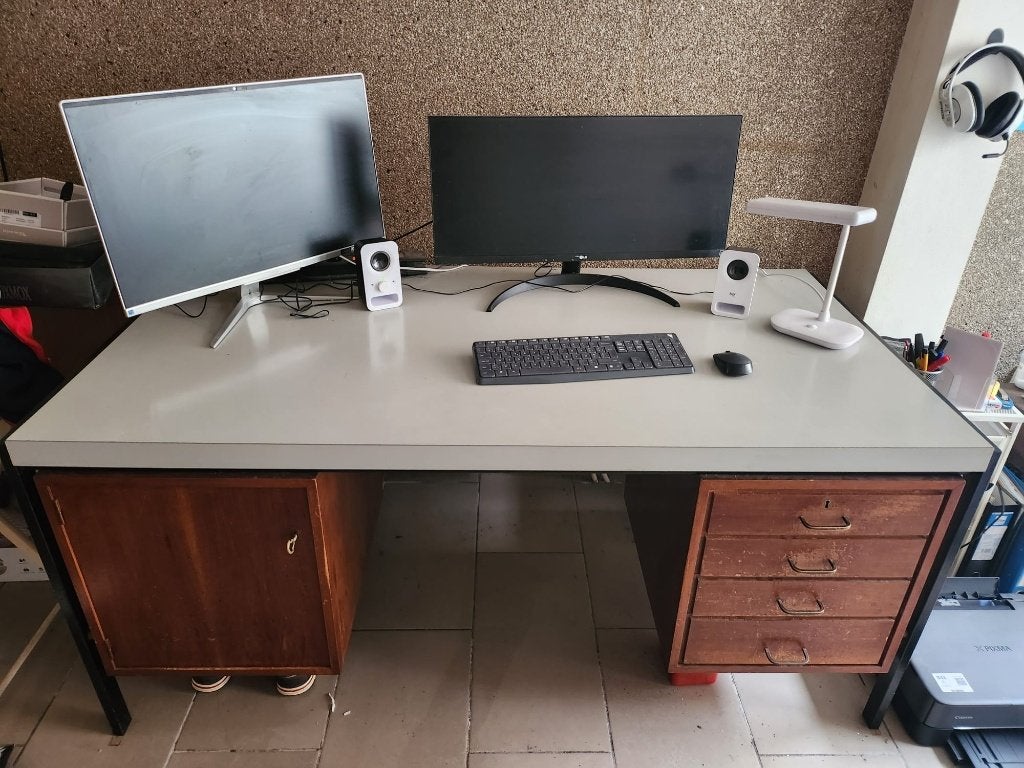 bureau vintage jaren 50, zeer mooi, met 2 bijhorende stoelen, Maison & Meubles, Bureaux, Autres marques, Bureau d'ordinateur, Vintage