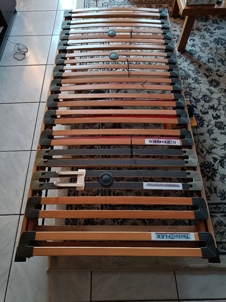 Sommiers à lattes électriques 2 X 90 sur 200, Maison & Meubles, 90 cm, Enlèvement, Utilisé, Sommier
