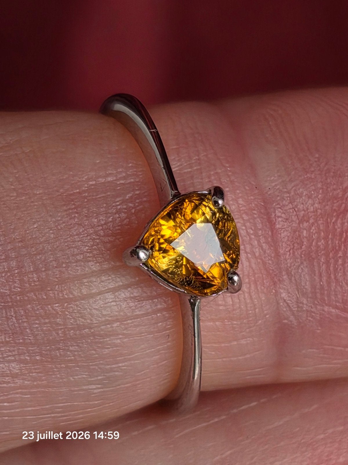Belle bague en argent massif avec tourmaline d’Afrique, Bijoux, Sacs & Beauté, Bagues, Neuf, Femme, Jaune, Argent, Avec pierre précieuse