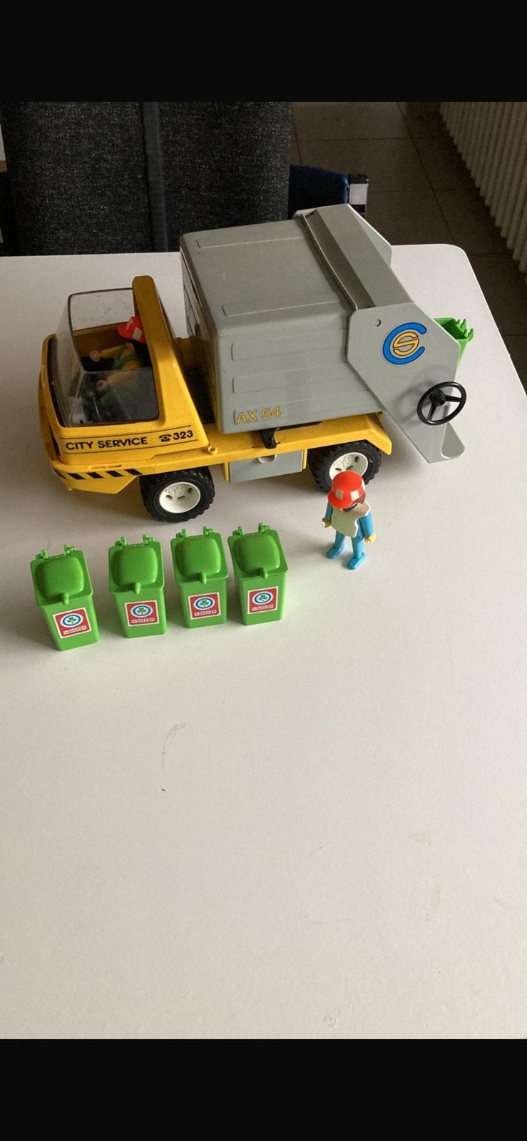 Playmobile Vuilniswagen City Service (323/AX54), Ophalen of Verzenden, Gebruikt
