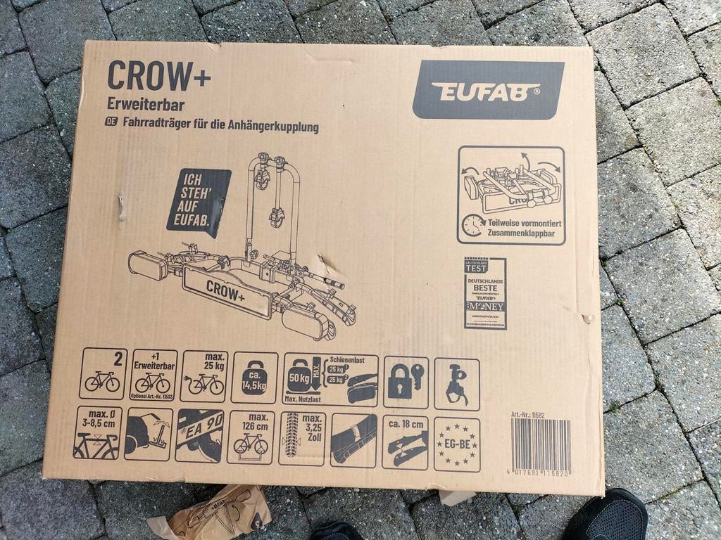 Eufab Crown +  nooit gebruikt,2 elektrische fietsen,kantelb., Ophalen, Nieuw, 2 fietsen, Trekhaakdrager