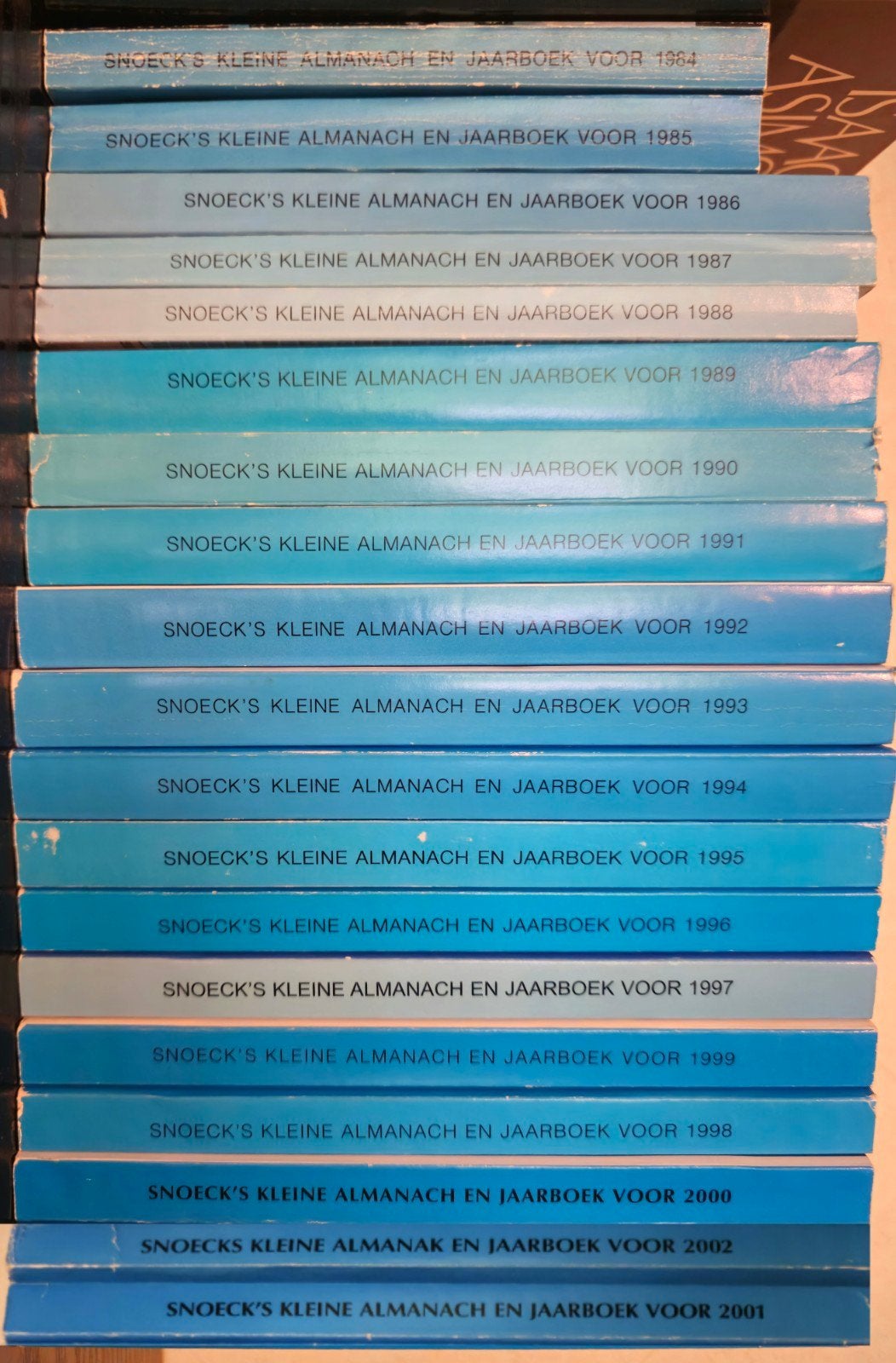 Snoeck’s Kleine Almanach / Almanak 1984–2002, Ophalen, Gelezen