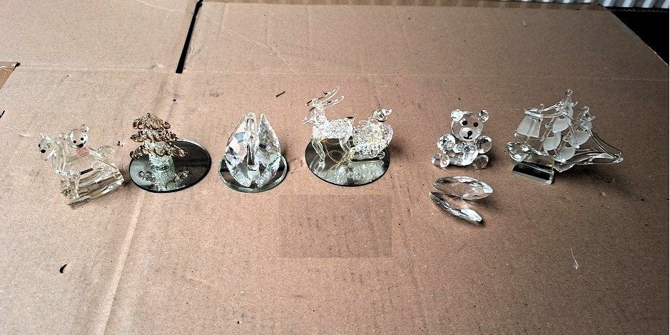 7 Beeldjes in kristal, Ophalen of Verzenden, Zo goed als nieuw, Kristal, Beeldje(s)