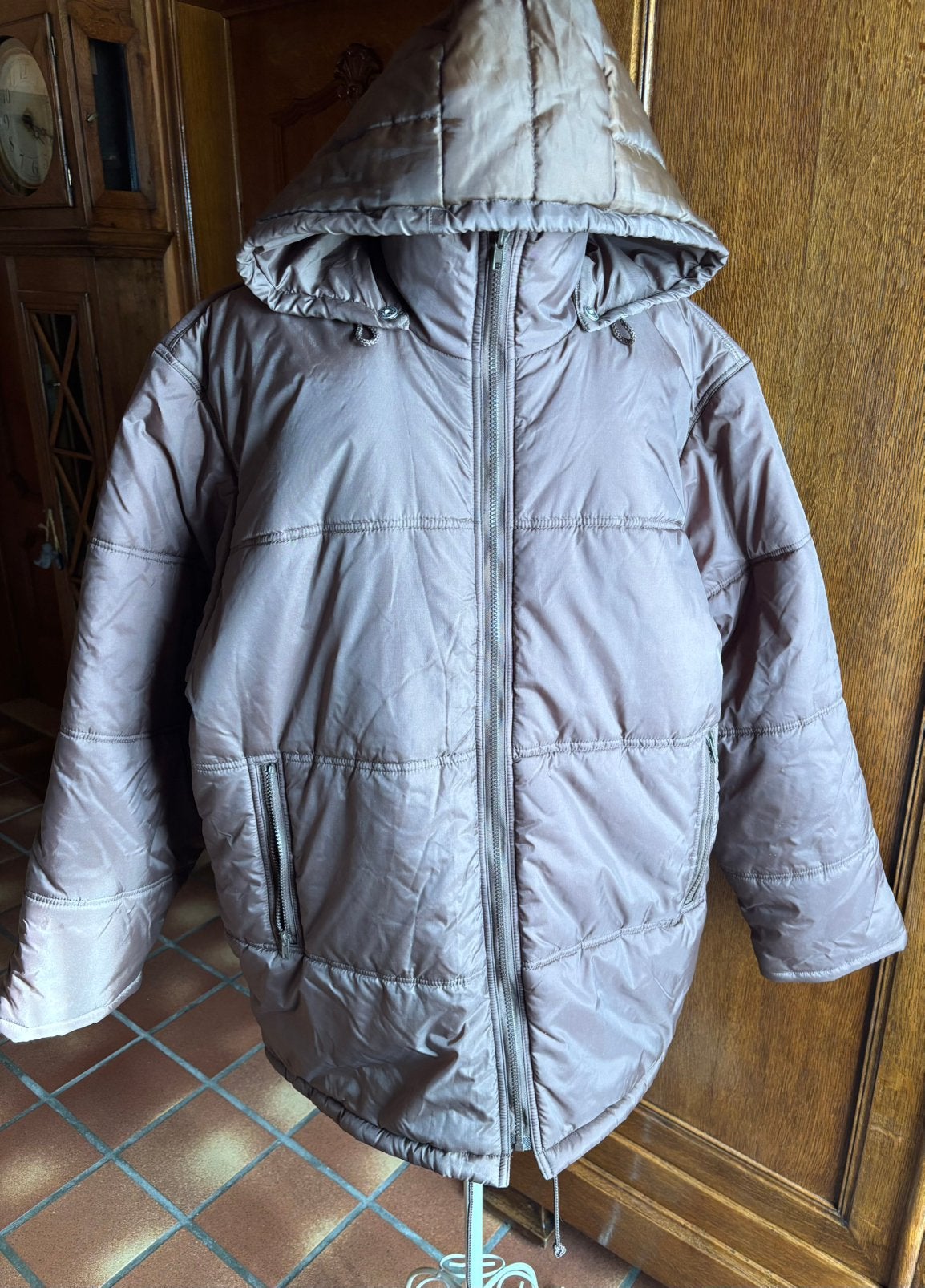 Bruine,nylon damesjas met afneembare kap., Enlèvement ou Envoi, Comme neuf, Beige