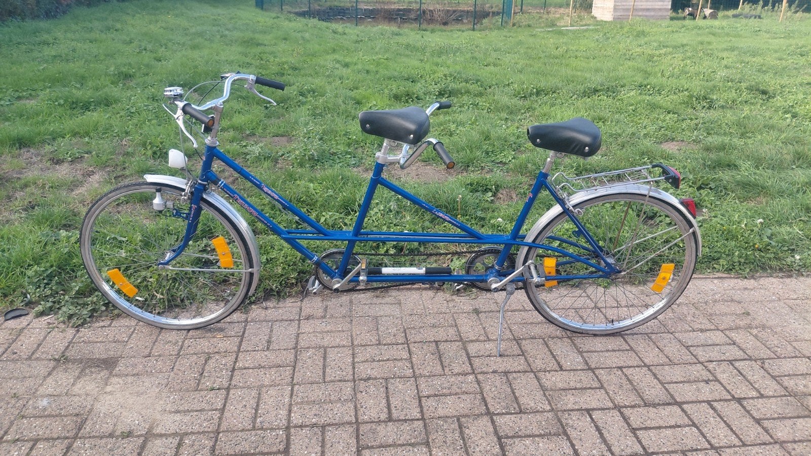 klassieke blauwe tandemfiets, Vélos & Vélomoteurs, Enlèvement, Utilisé, Triumph