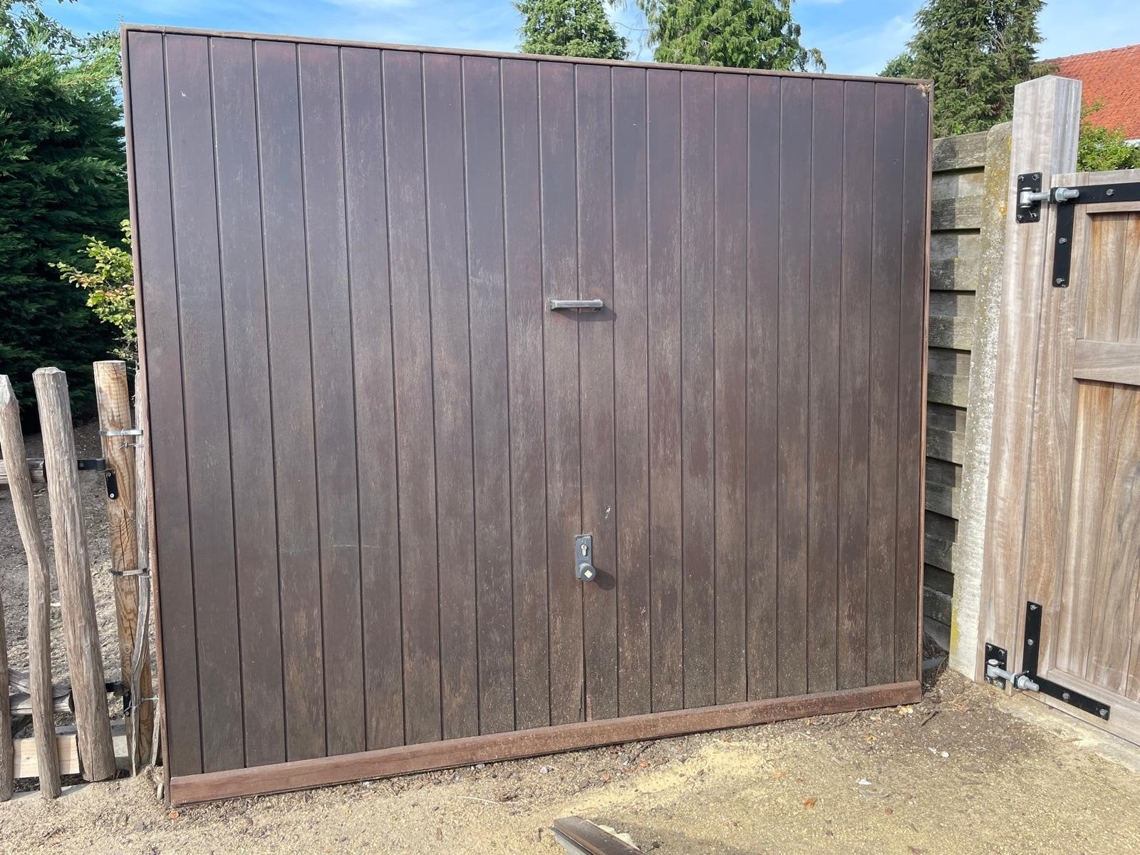 Gratis houten kantelpoort garage, Enlèvement
