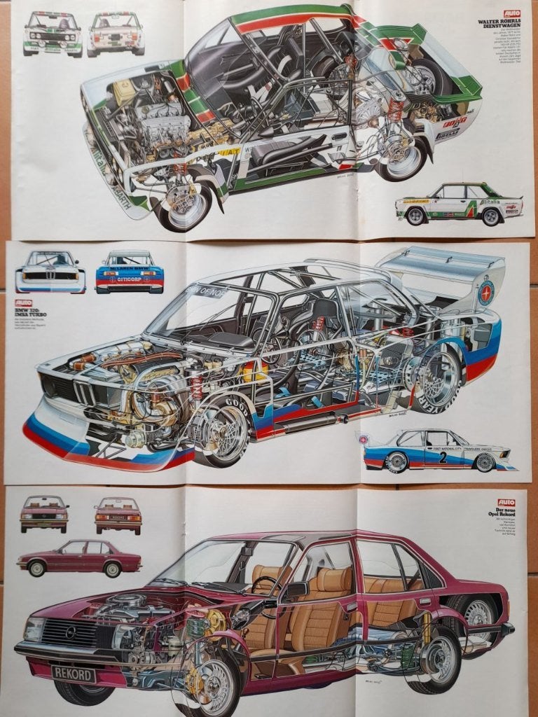 Affiches : Fiat Abarth 131, BMW 320 IMSA, Opel Rekord E, Envoi, Utilisé, BMW