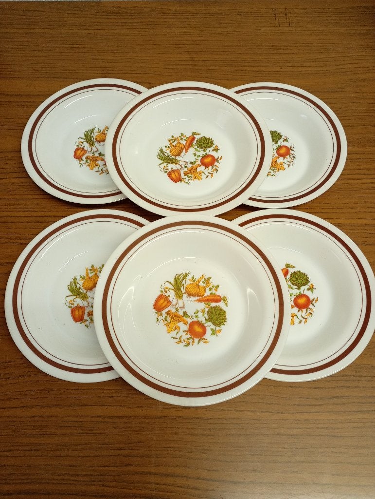 Set van 6 Arcopal retro glazen soepborden jaren 80, Ophalen, Overige merken, Vintage, Bord(en)
