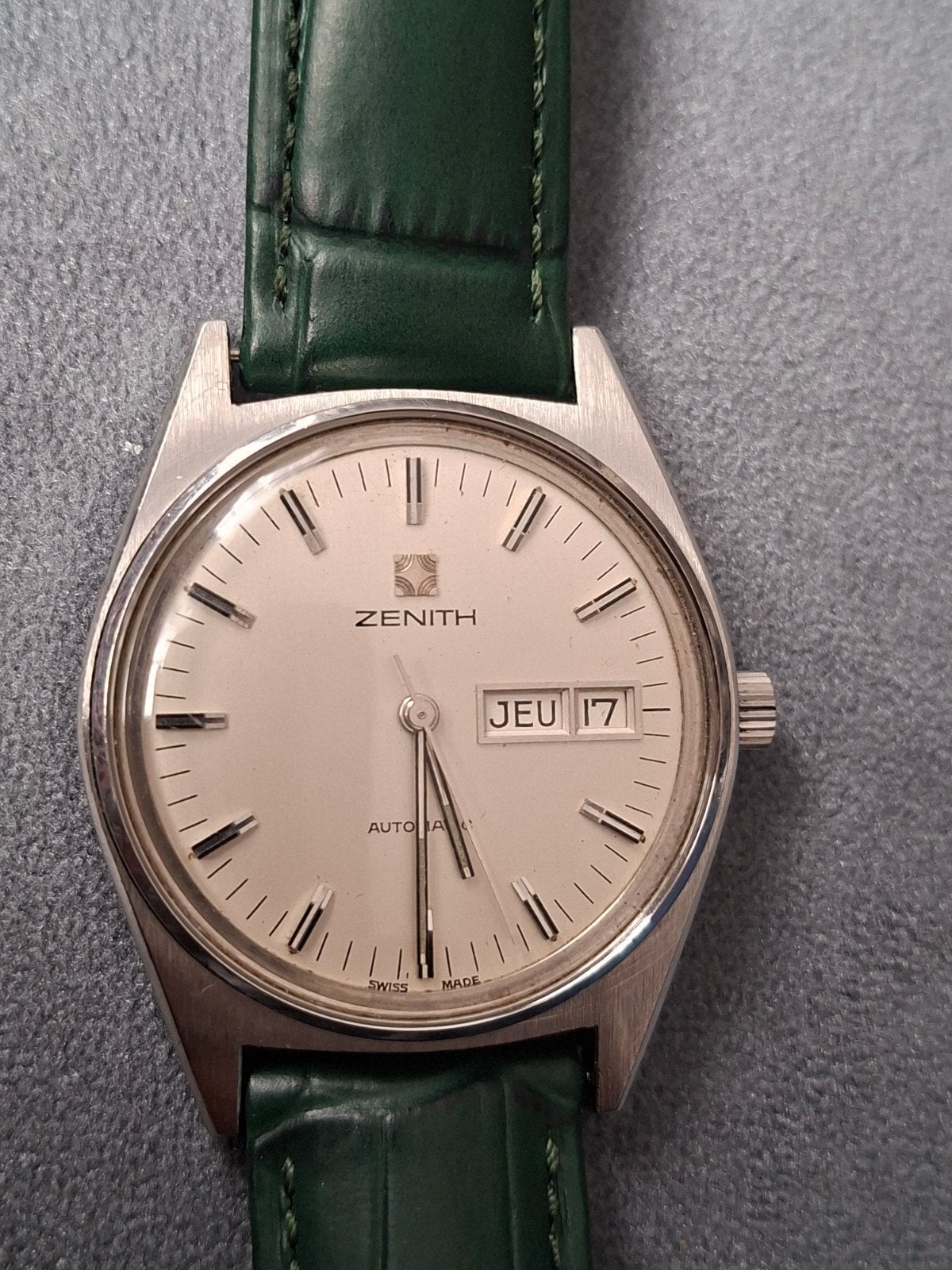 Montre Vintage Zenith Surf Automatic Day-Date - Réf. 01-0030, Montre-bracelet, Autres marques, Acier, Avec bracelet