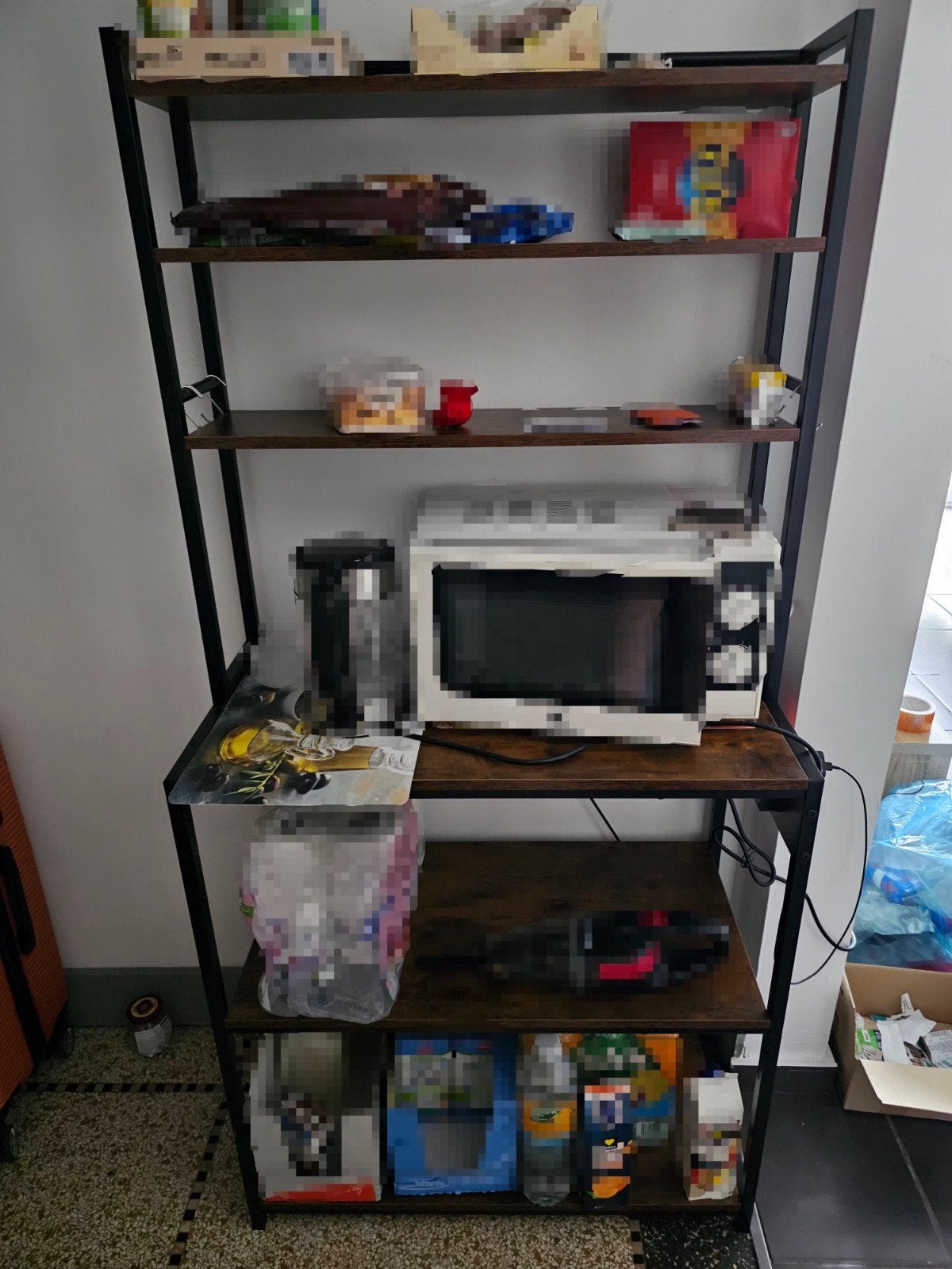 Étagère de cuisine industrielle/étagère à micro-ondes avec p, Maison & Meubles, Enlèvement, Neuf