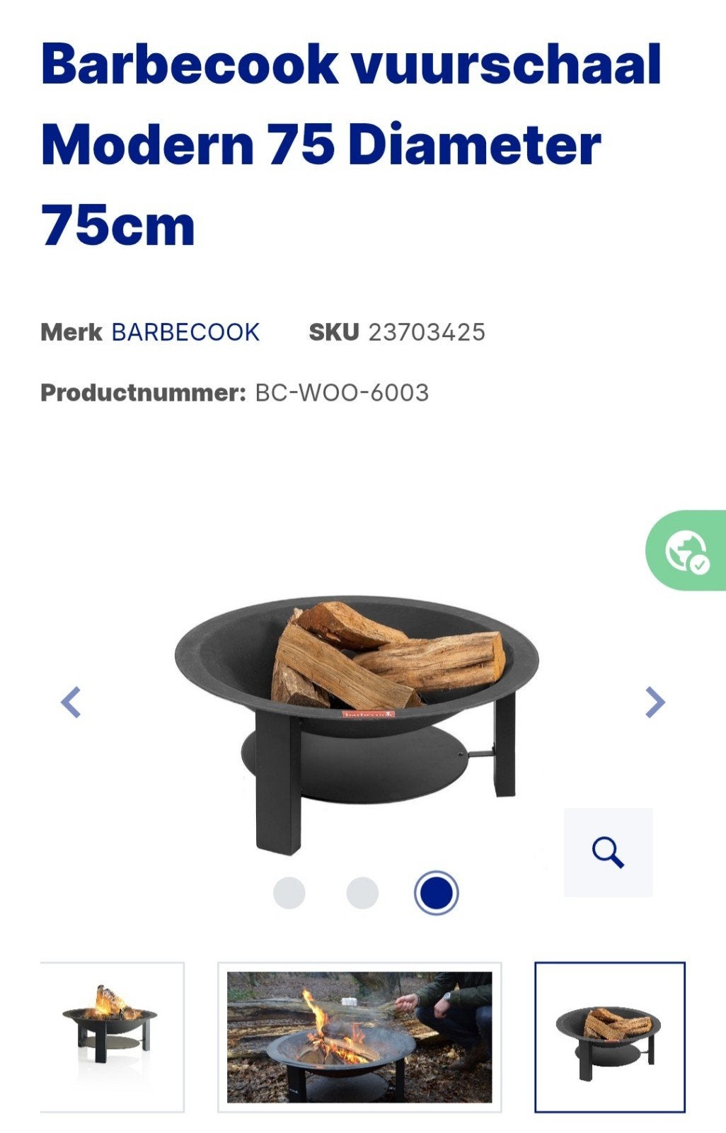 Vuurschaal barbecue, Ophalen