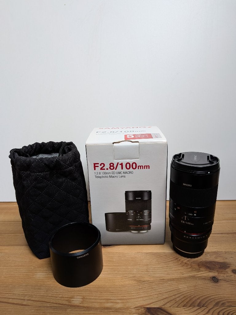 Samyang 100mm f/2.8 ED UMC Macro - Fuji X (heel goede staat), Ophalen, Samyang, Zo goed als nieuw, Macrolens