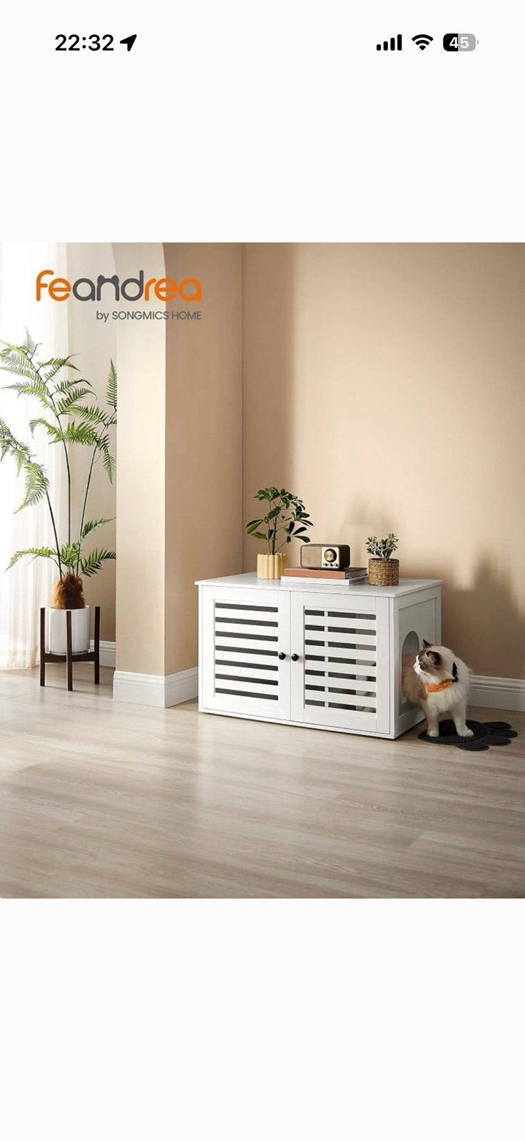Kattenbakmeubel FEANDREA ‘nieuw’, Animaux & Accessoires, Enlèvement, Neuf