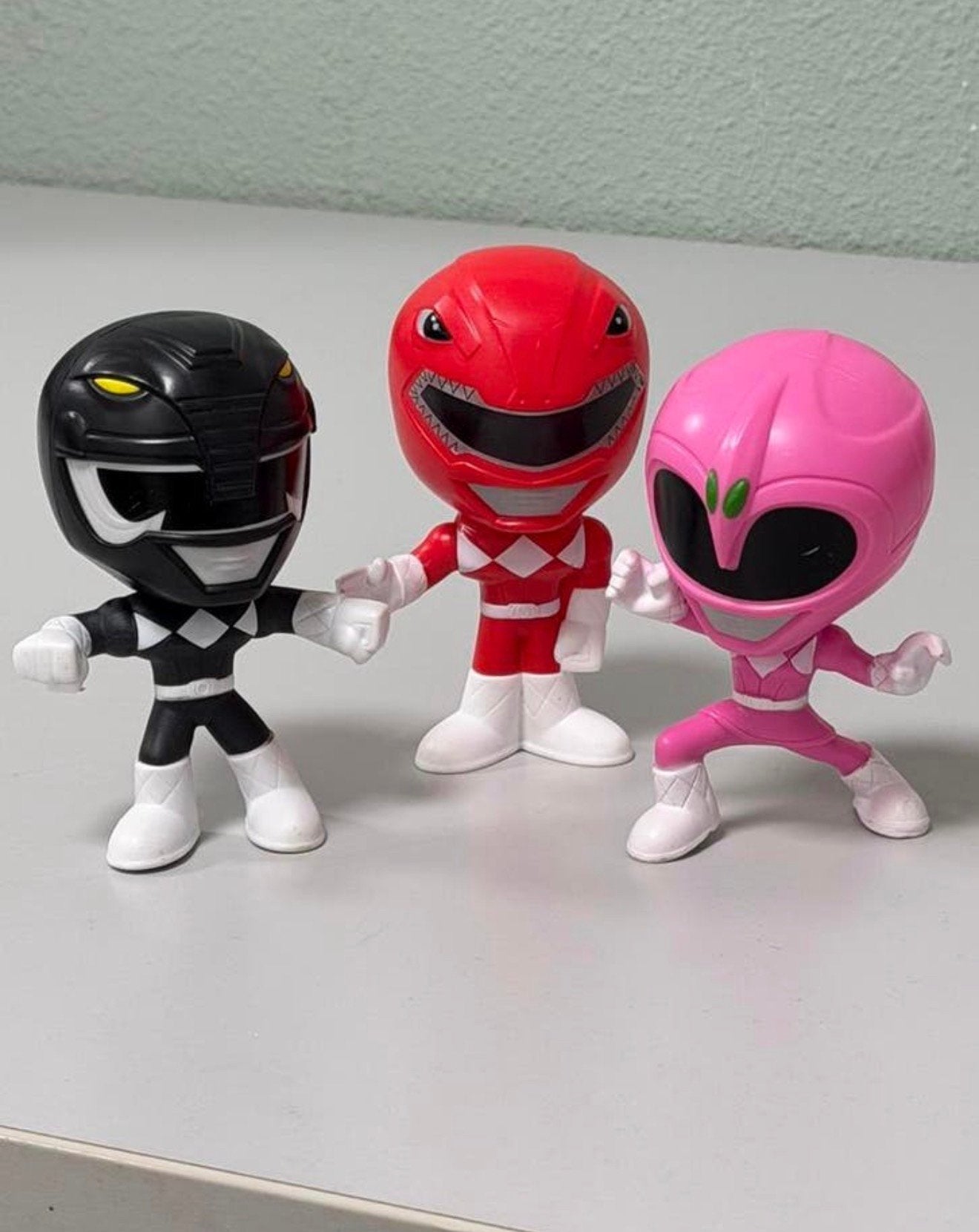 Power Rangers Burger King 2018 Figuren Set 3 rood roze zwart, Ophalen of Verzenden, Zo goed als nieuw