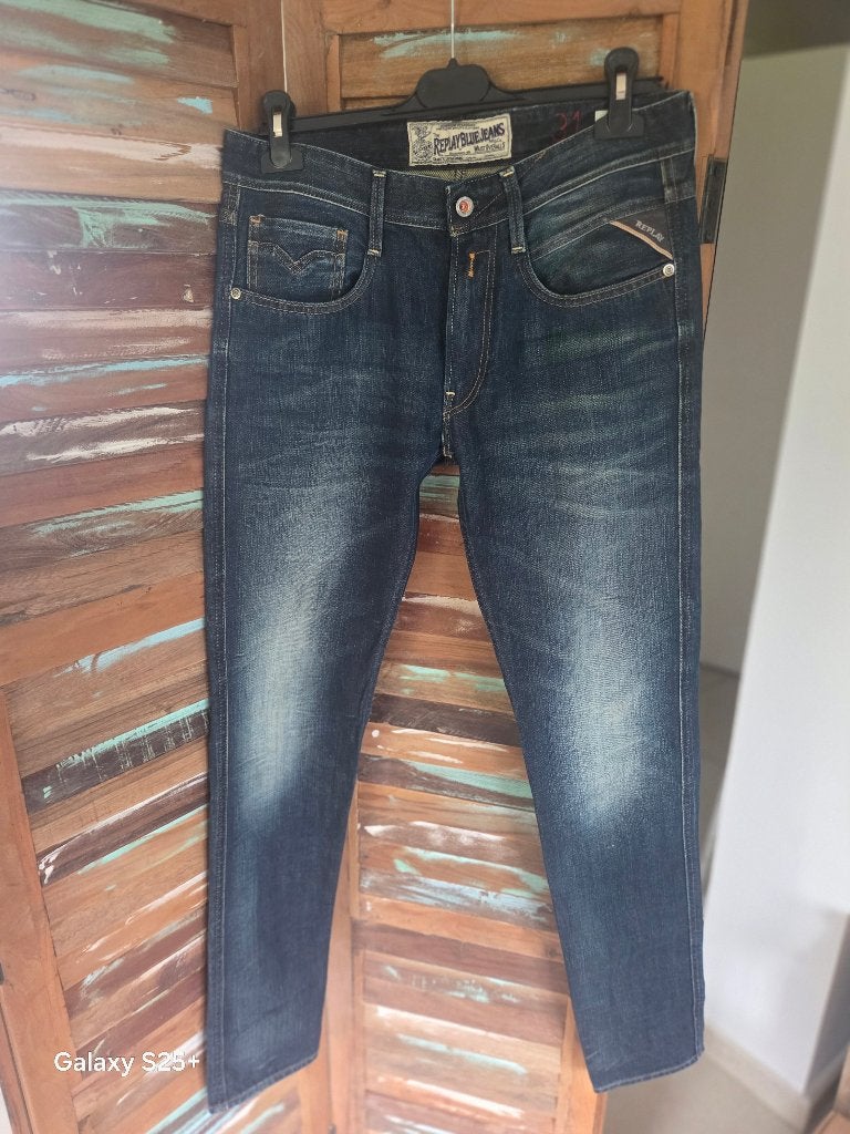 JEANS REPLAY -ANBASS- W31-L34- NIEUW nooit gedragen, Kleding | Heren, Spijkerbroeken en Jeans, Ophalen, Blauw, REPLAY, Overige jeansmaten