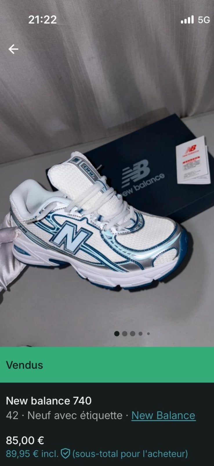 New blance 740 bleu, Enlèvement ou Envoi, Comme neuf, Bleu