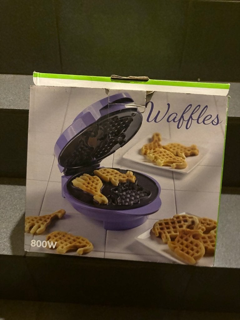 Dieren Wafelijzer – 800W – Paars, Ophalen, Zo goed als nieuw, Paars