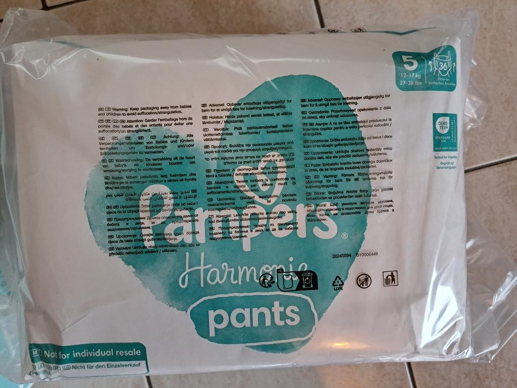 Pampers Harmonie Pants Maat 5 (12-17 kg) 2 pakken 36 Luiers, Ophalen, Nieuw, Overige typen, Overige merken