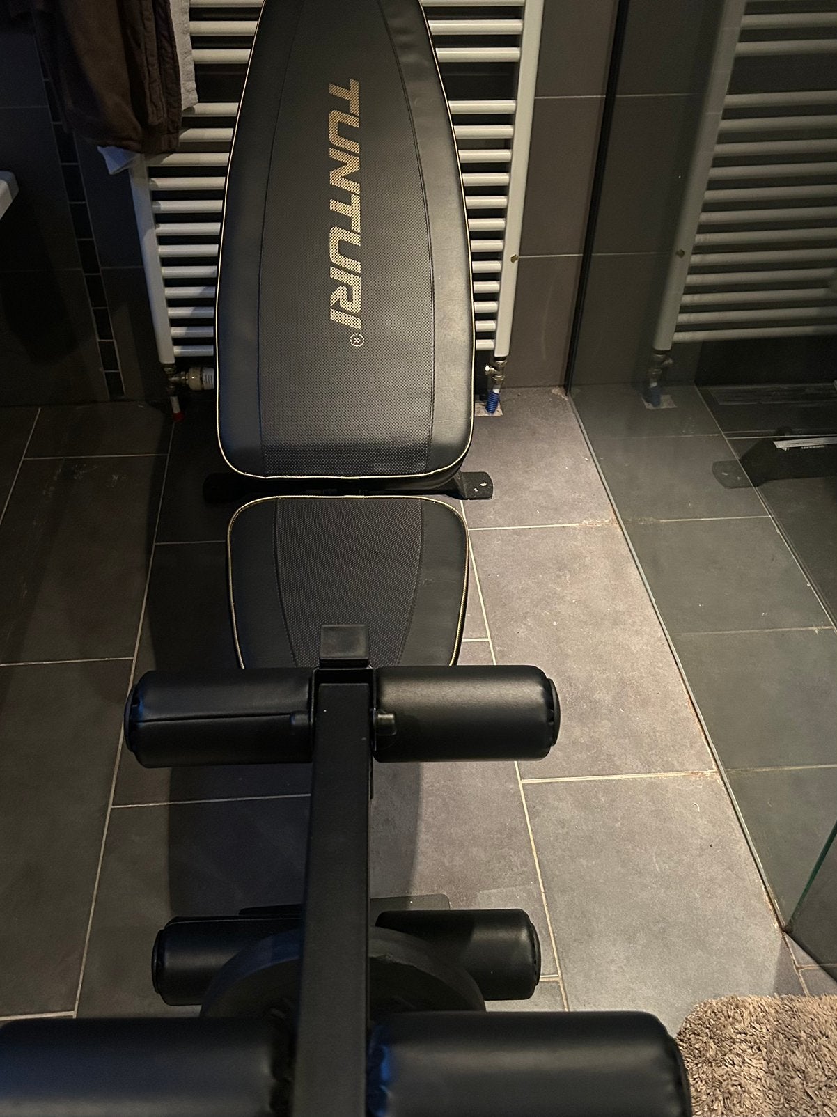 Fitnessbank verstelbaar met gratis gewichten, Sport en Fitness, Ophalen, Zo goed als nieuw, Fitnessbank