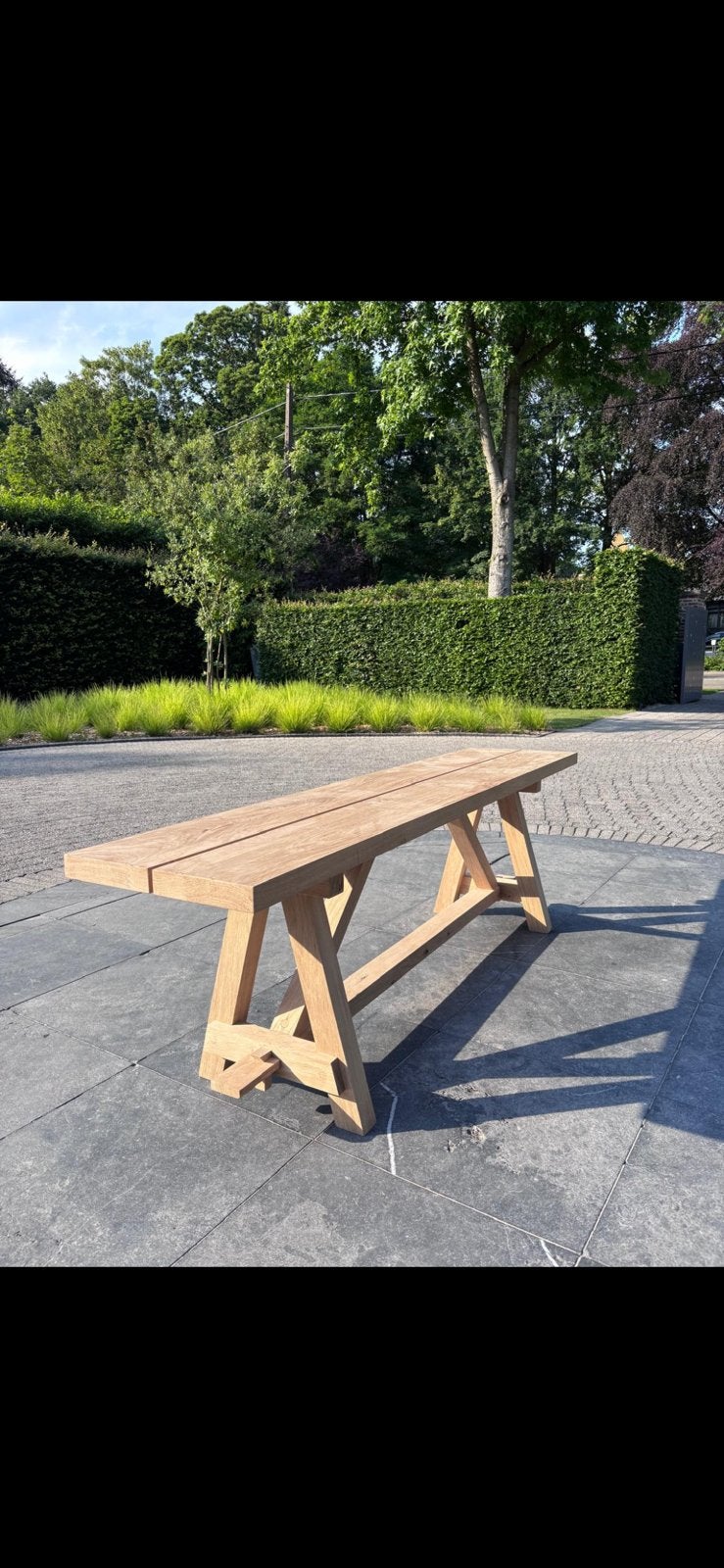 Zitbank in vol eik materiaal, Ophalen, Nieuw, Rechthoekig, Hout