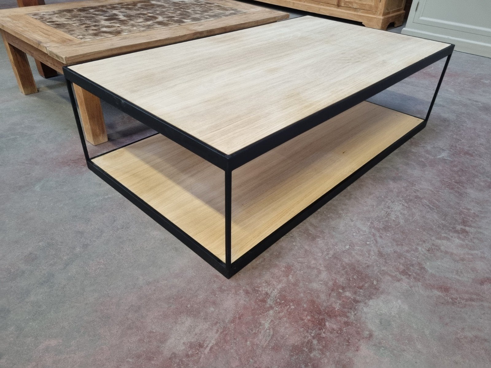 table basse flamant ART en chêne :, Maison & Meubles, 100 à 150 cm, ., Chêne, Comme neuf